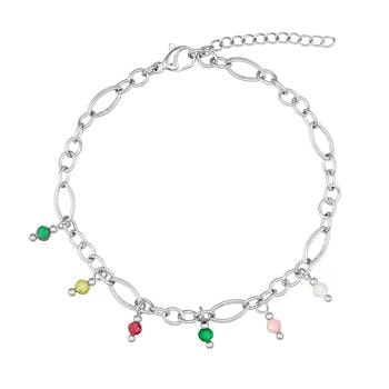 Stål armbånd med ædelsten 